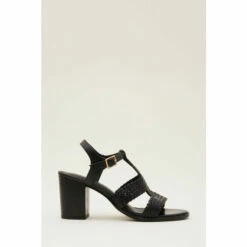 Phase Eight Black Plaited Heeled Shoes