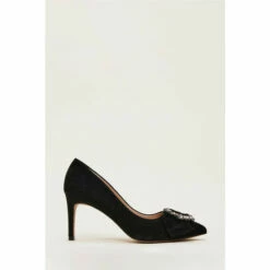 Phase Eight Black Jewel Front Bow Court Shoes