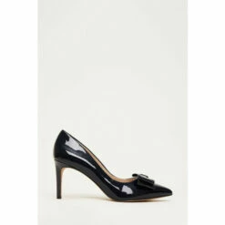 Phase Eight Blue Patent Bow Court Shoes