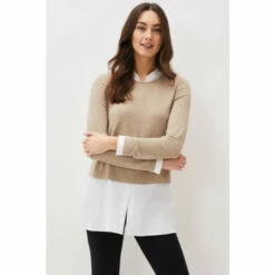 Phase Eight Elmira Brown Double Layer Top