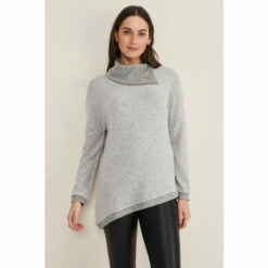 Phase Eight Grey Lorella Split Snuggle Top