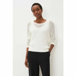 Phase Eight Tanah White Honeycomb Stitch Knit Tank Top