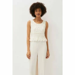 Phase Eight Cream Naila Tapework Top