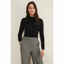 Phase Eight Black Anabelle Ruched Top