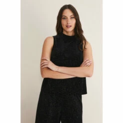 Phase Eight Natural Dove Glitter Velvet Top