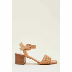 Phase Eight Brown Plaited Leather Heeled Sandals