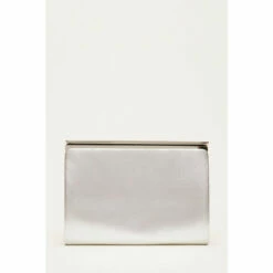 Phase Eight Silver Open Top Slim Clutch Bag
