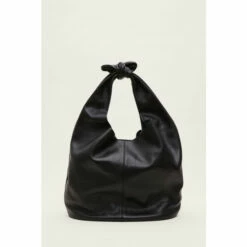 Phase Eight Black Leather Slouch Bag