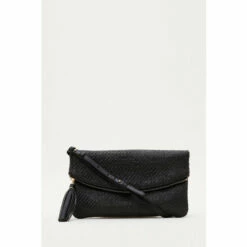Phase Eight Woven Black Cross-Body Bag
