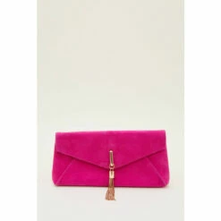 Phase Eight Purple Tassle Trim Clutch Bag