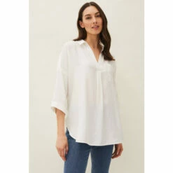 Phase Eight Cream Cynthia Longline Shirt