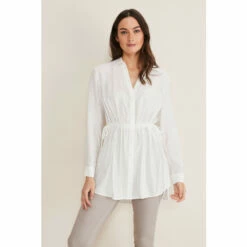 Phase Eight Bly Drawstring Front White Shirt