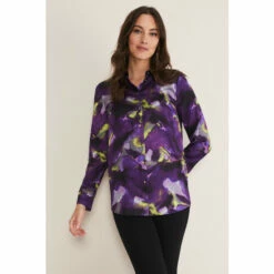 Phase Eight Natural Adelita Watercolour Satin Shirt
