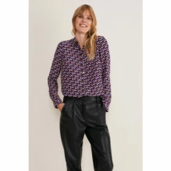 Phase Eight Black Orange Tanjina Geo Print Shirt