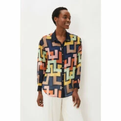 Phase Eight Natural Milano Geo Shirt