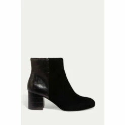 Phase Eight Black Helena Croc Ankle Boots