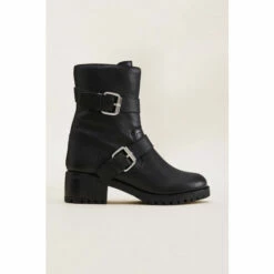 Phase Eight Black Alaska Leather Biker Boots