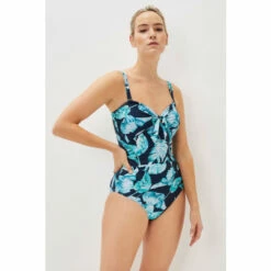 Phase Eight Britney Blue Palm Print Swimsuit
