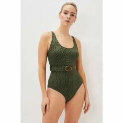 Phase Eight Green Lolicia Animal Texture Swimsuit