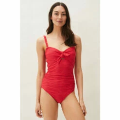 Phase Eight Pink Claudi Textured Tie Front Swimsuit