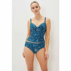 Phase Eight Sara Blue Animal Print Tankini Briefs