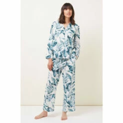 Phase Eight Blue & White Multi Piera Palm Print Pyjama Set