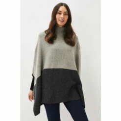 Phase Eight Grey Oya Colourblock Cape