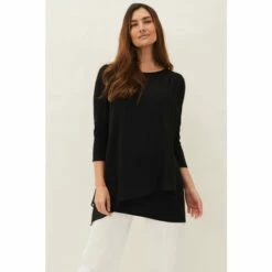 Phase Eight Black Mika Longline Top