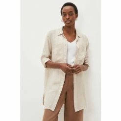 Phase Eight Natural Cynthia Longline Linen Midi Tunic
