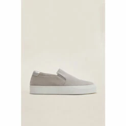 Phase Eight Grey Theresa Suede Slip-On Trainers