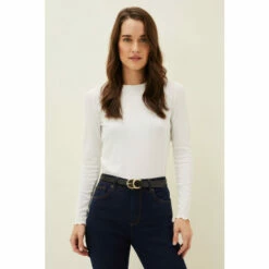 Phase Eight Betsy Double Ring Black Leather Belt