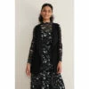 Phase Eight Coray Waterfall Fluffy Black Gilet