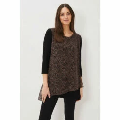 Phase Eight Mika Black Printed Penele Top