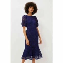 Phase Eight Purple Lidia Guipure Lace Fishtail Dress